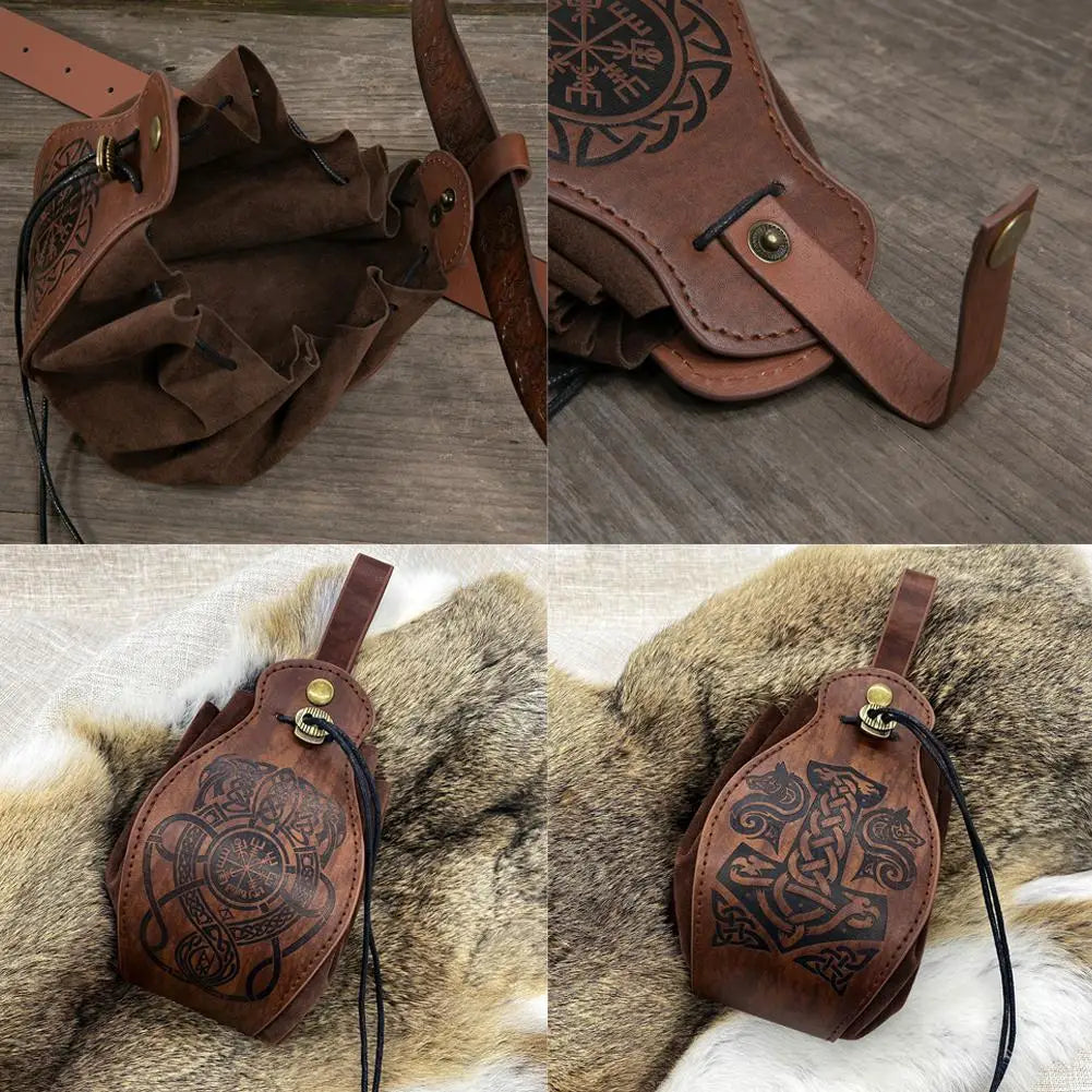 PU Leather Celtic Dice Bag Pouch | D&D RPG LARP Medieval Gift