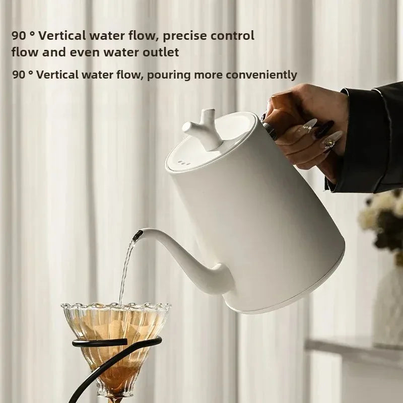 1000W Electric Gooseneck Kettle 1000ml 304 Stainless Steel Coffee Pot Intelligent Constant Temperature LED Display for CoffeeTea Oasis Select
