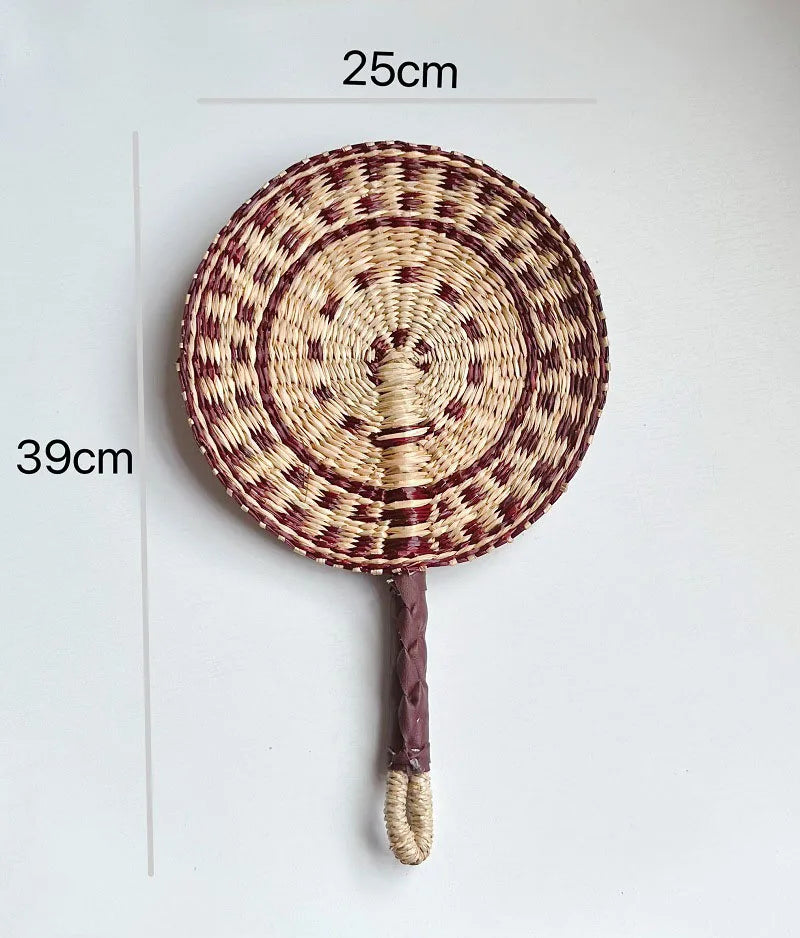 Handwoven Straw Fan – Boho Wall Decor, Wedding & Party