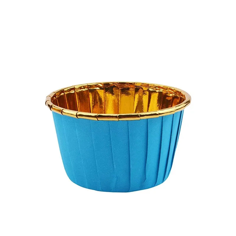 Gold Foil Rolled Paper Cups, Muffin Cupcake, Wedding Party Decorations, Heat Resistant, Kitchen Baking Accessories, 30Pcs Oasis Select 01