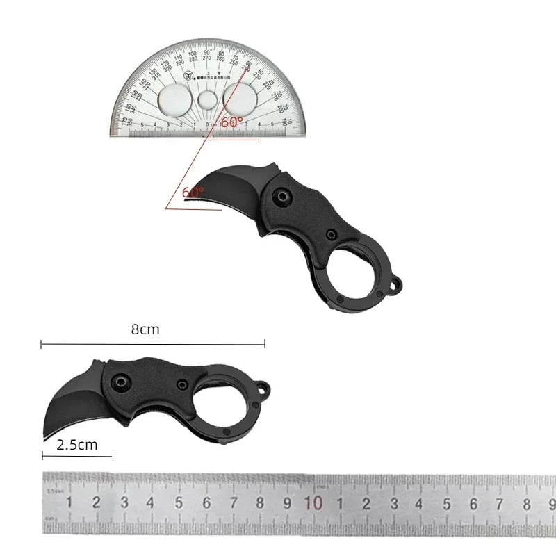 Camping small mini portable knife EDC keychain pocket stainless steel peeler fixed blade multifunctional tool with chain Oasis Select