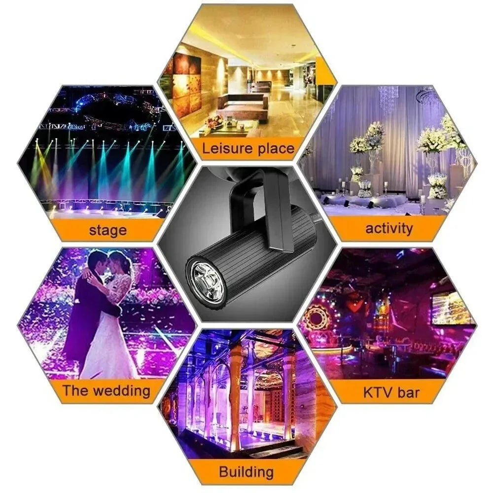 RGB LED Stage Spotlight 1W 360° Party Disco Flash Light LED Stage Spotlight Oasis Select