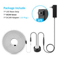 LED Night Light Neon Strip 24V Smart Human Sensor Black Silica Gel Tube Night Motion Induction Lamp for Bedroom Bathroom Stairs Oasis Select US Plug Warm White 5m
