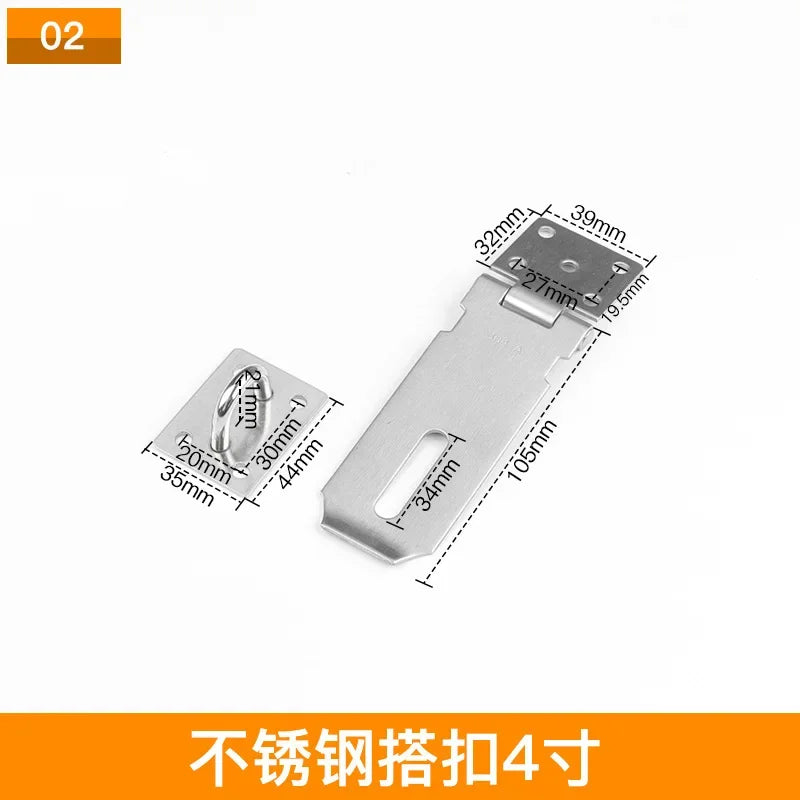 Thickened Stainless Steel Latch, Door Latch, Anti-theft Door Latch, Wooden Door Padlock, Safety Latch Oasis Select 4 inches 105mm long