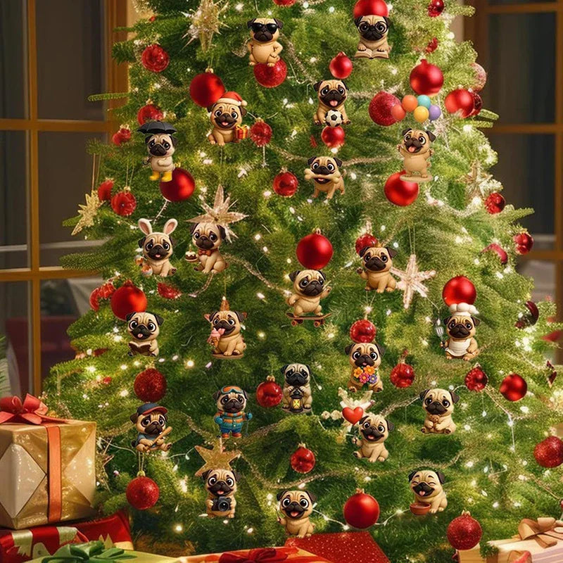 2025 Pug Advent Calendar 24 Days Christmas Countdown with Cute Dog Ornaments Holiday Gift for Dog Lovers Oasis Select