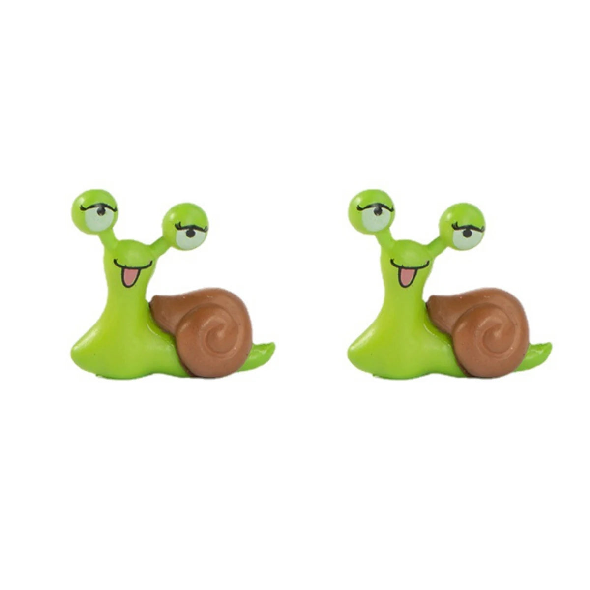 2-8 PCS Miniature Resin Snail Figurine – Cute Garden Ornament for Fairy Dollhouse, Bonsai Plant Decor & Terrarium Oasis Select Green-2pcs
