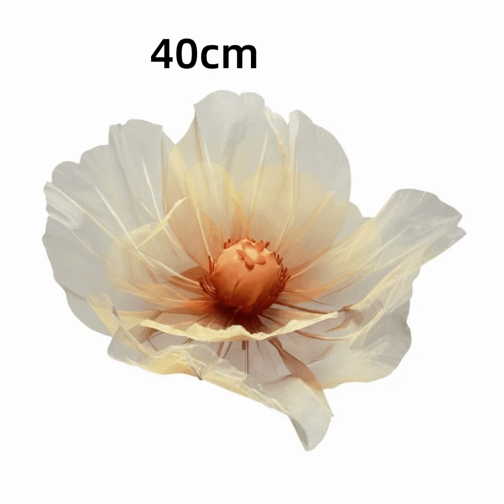 Single Flower Head Simulated Flower Silk Mesh Yarn Beautiful Decoration Silk Screen Flower Stand Props Large Poppy Oasis Select