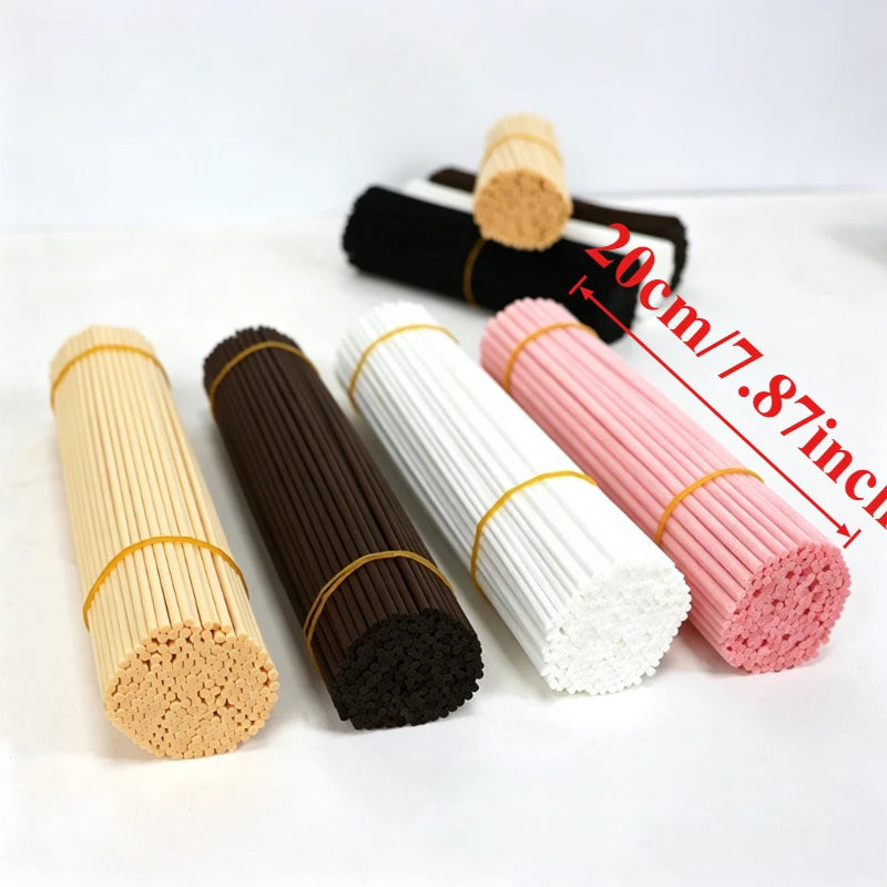 100pcs Per Pack Fiber Reed Diffuser Sticks 3mmx20cm Rattan Home Fragrance Aromatherapy Sticks Lasting for Office Bedroom Oasis Select