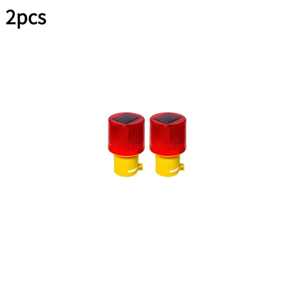 Solar LED Emergency Light Solar Traffic Tower Crane Warning Light LED Bulb Lamp For Construction Site Harbor Road Marine Lamp Oasis Select 2pcs