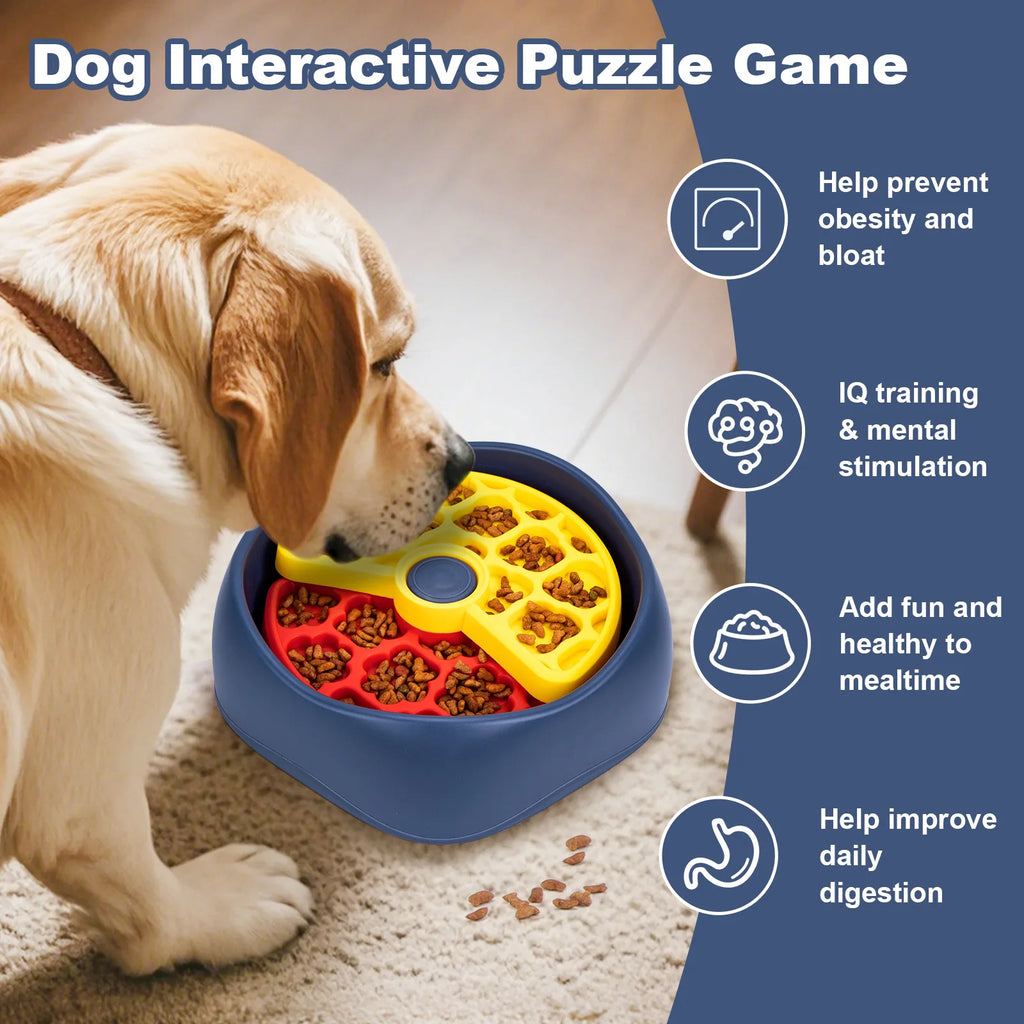 Three-layer Rotating Slow Food Bowl for Cats and Dogs, Educational and Anti-choking Dog Bowl, Anti-tipping Tableware and Feeder Oasis Select