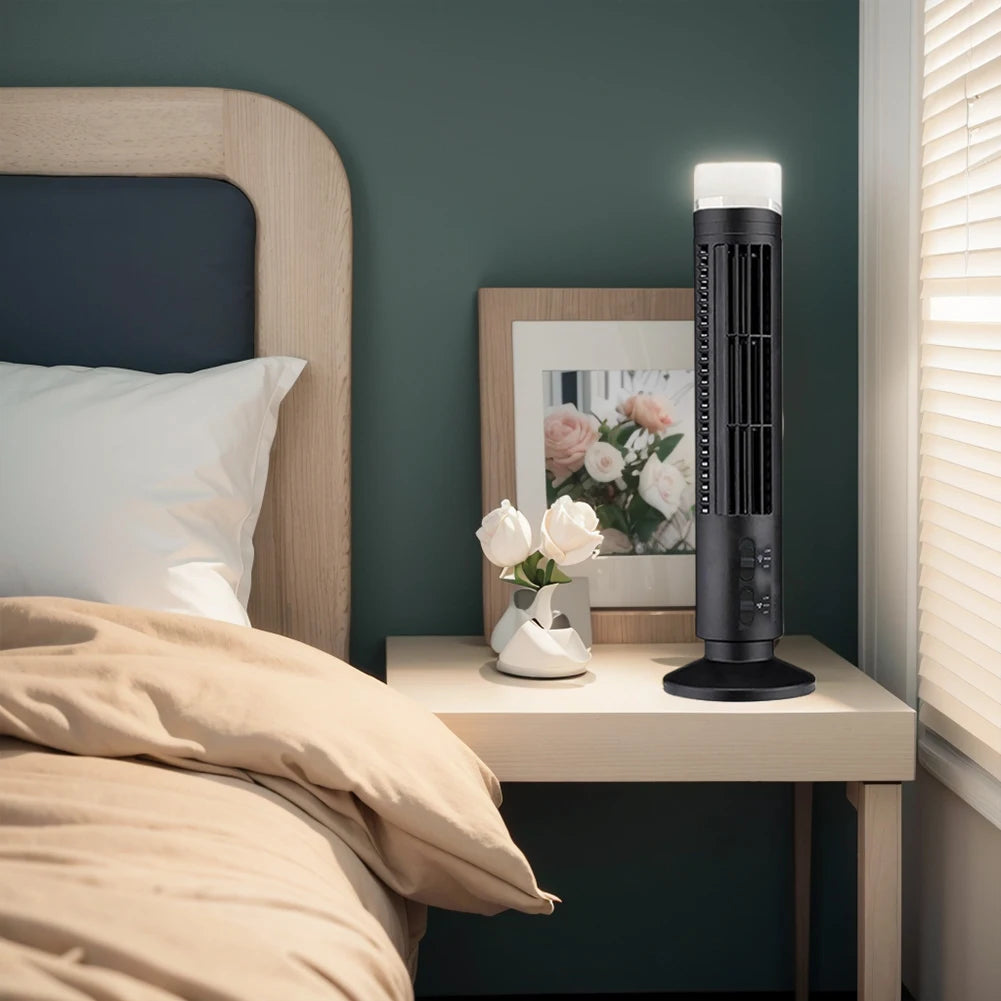 Mini Bladeless USB Tower Fan – 2-Speed Portable Vertical Fan Bladeless Tower Fan Oasis Select