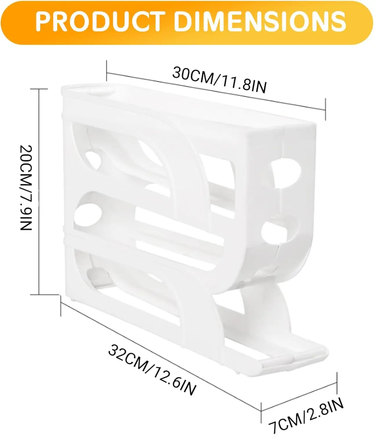4-Tier Rolling Egg Holder Egg Etorage Space-Saving Auto-Feed Egg Container for Refrigerator Eggs 18 Count Kitchen Organizer Oasis Select