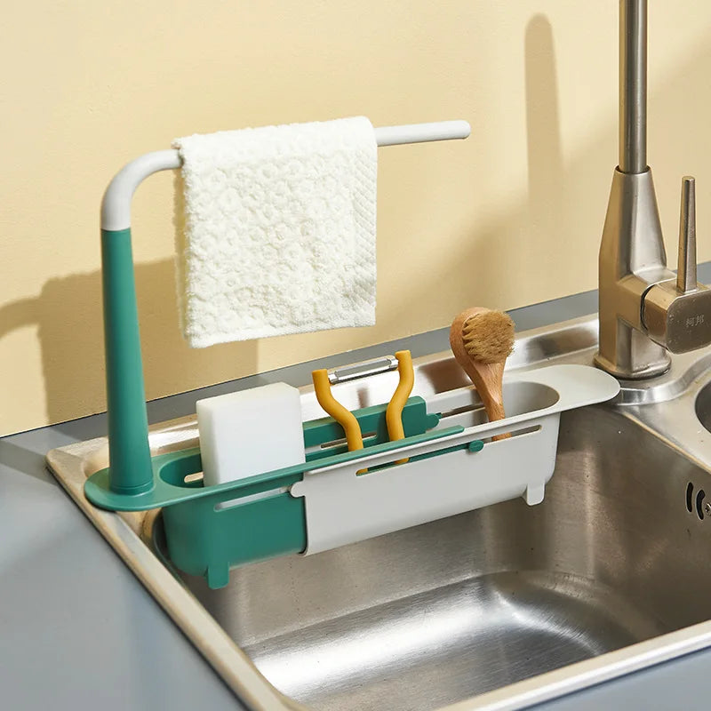 Shaking kitchen sink storage rack telescopic drainage rack drainage basket rag finishing rack Oasis Select