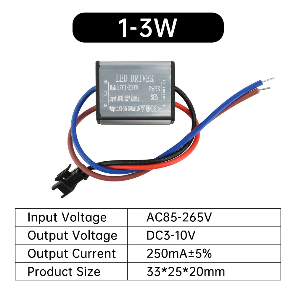 LED Driver Ballast AC85-265V 1-24W 250MA Adapter Transformer Lighting Transformers For Outdoor Waterproof Wall Lamp Floodlight Oasis Select 1-3W