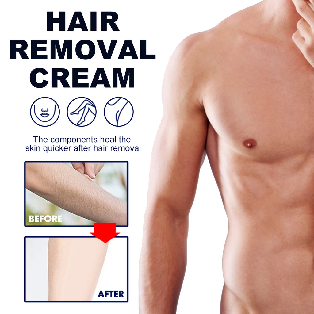 Men's Hair Removal Cream, Gentle & Non-Irritating, For Chest, Armpit & Leg Hair, Smooth Full-Body Hair Removal Cream for Men Oasis Select