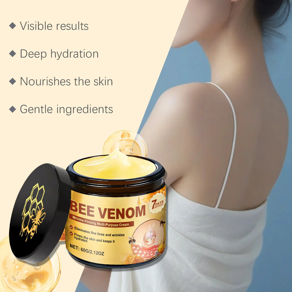 Bee Venom Firming Cream for Sagging Skin Lifting Tightening Anti Wrinkle Fade Fine Lines Hydrating Multi Action Body Cream Oasis Select
