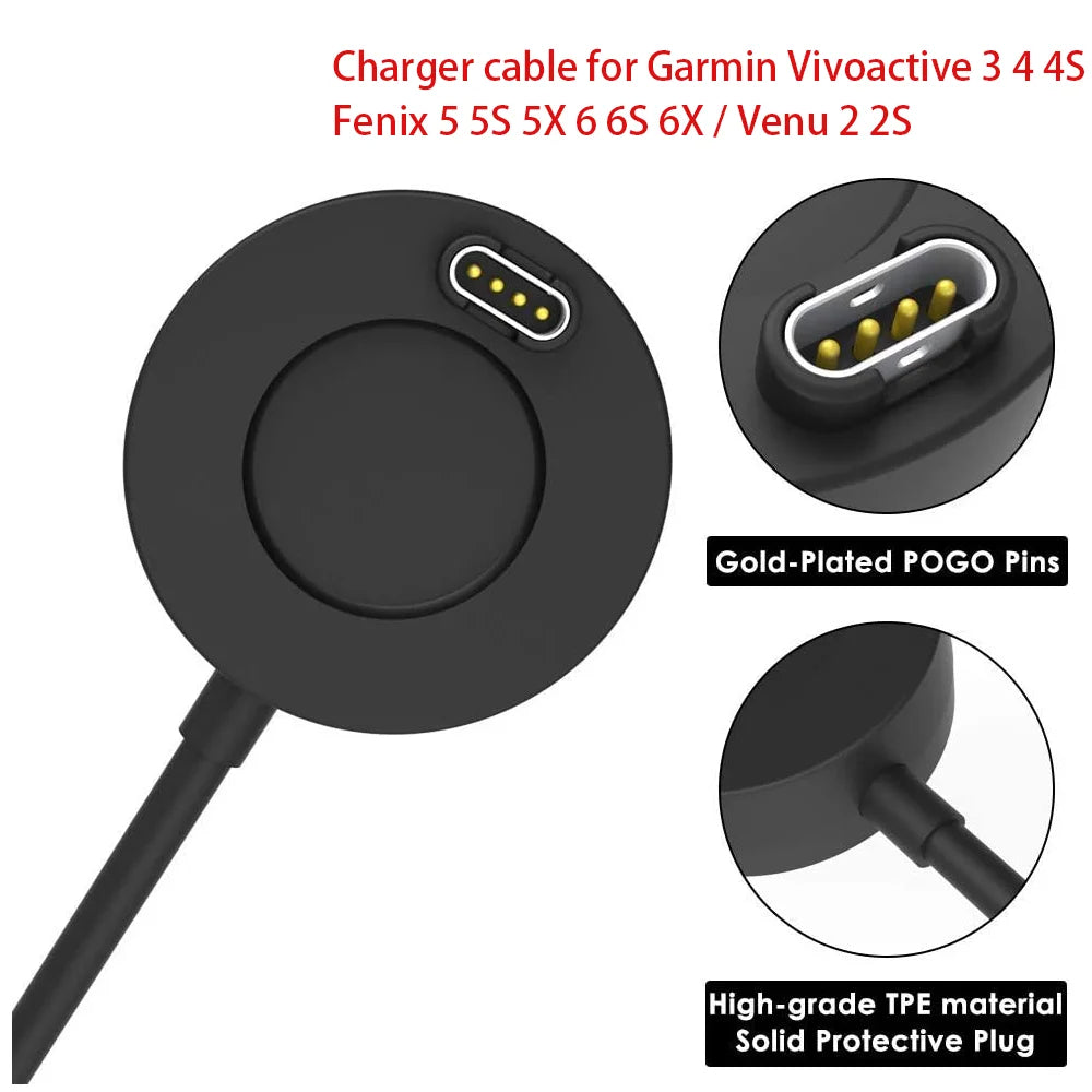 Magnetic Charger for Garmin Vivoactive Fenix Venu Forerunner Smartwatch Charger Cable Oasis Select