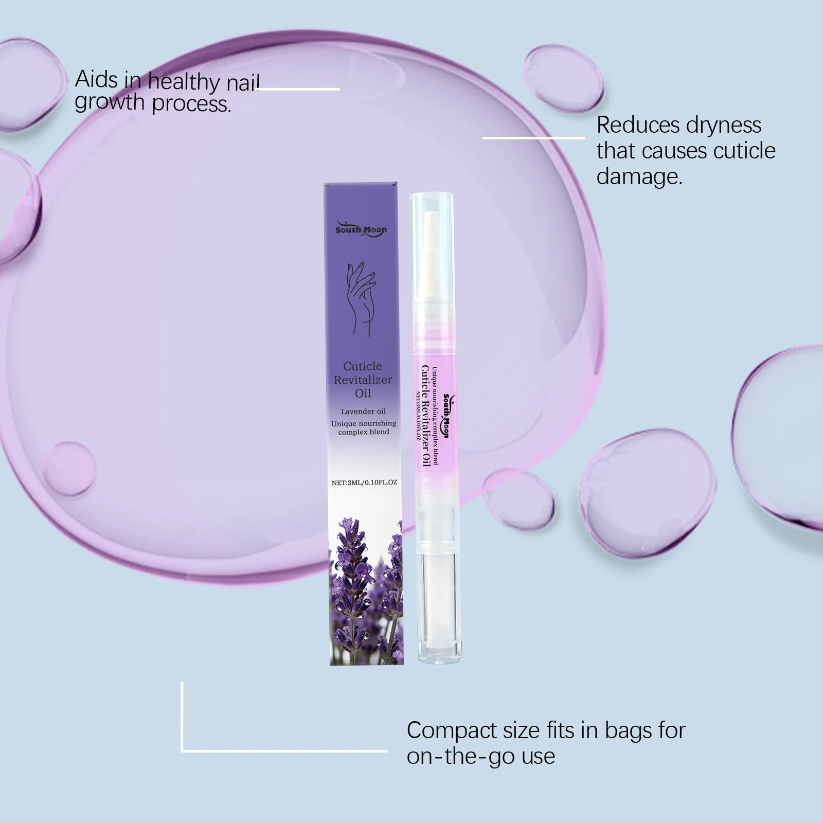Lavender Nail Care Oil Pen – Portable Shine & Moisture