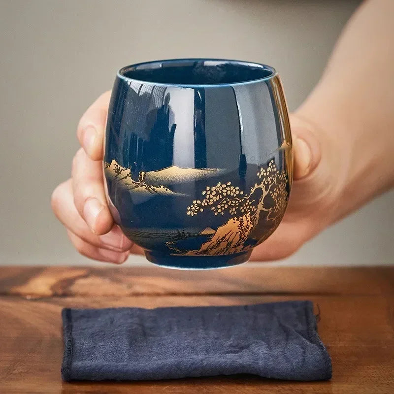 Japanese-style Simple Master Mug Ceramic Tea Bowl Cup Household Jilan Simple Ceramic Large Teacup Tea Set for A Single Cup Oasis Select