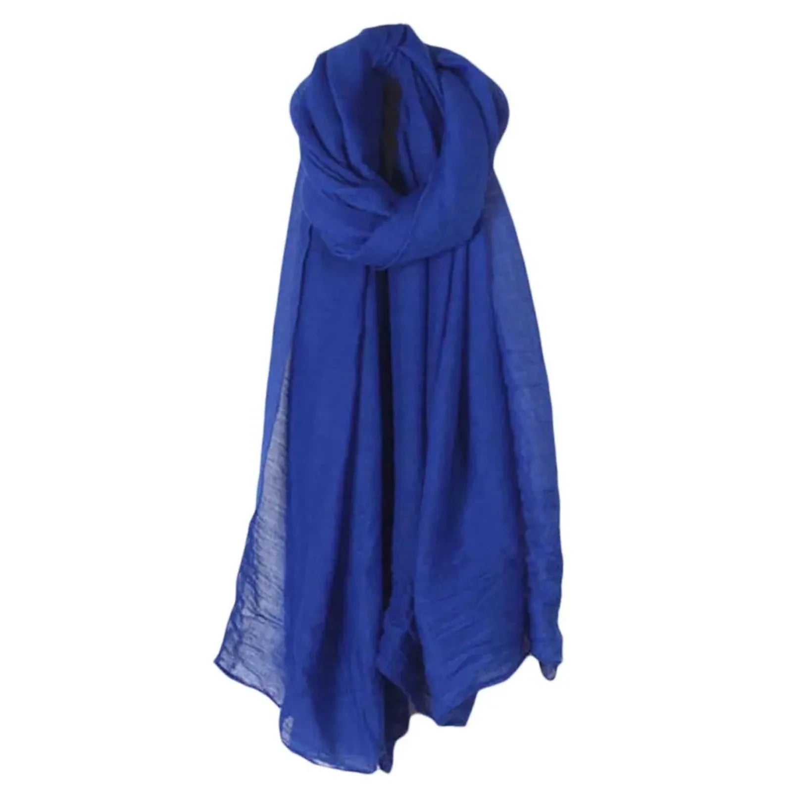 Fashion New 16 Colors Women Long Scarf Wrap Scarves Vintage Cotton Linen Large Shawl Hijab Elegant Solid Black Red White Oasis Select Royal Blue One Size