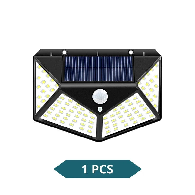 LED Solar Lights Outdoor Waterproof Motion Sensor Garden Lights Solar Powered Street Light External Lamp for Yard Wall Oasis Select 100LED 1 Piece
