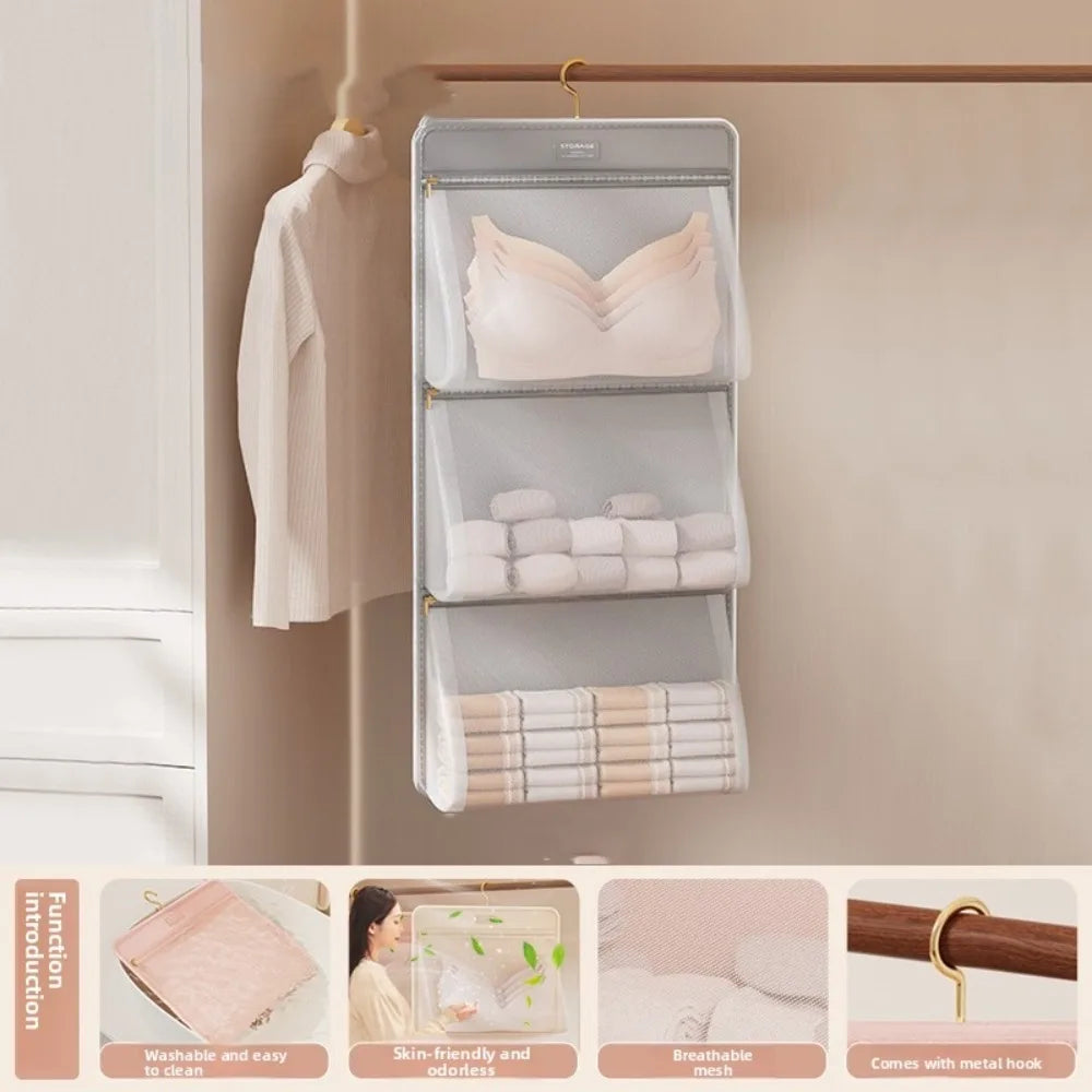 Foldable Hanging Underwear & Socks Storage Bag – Large Capacity