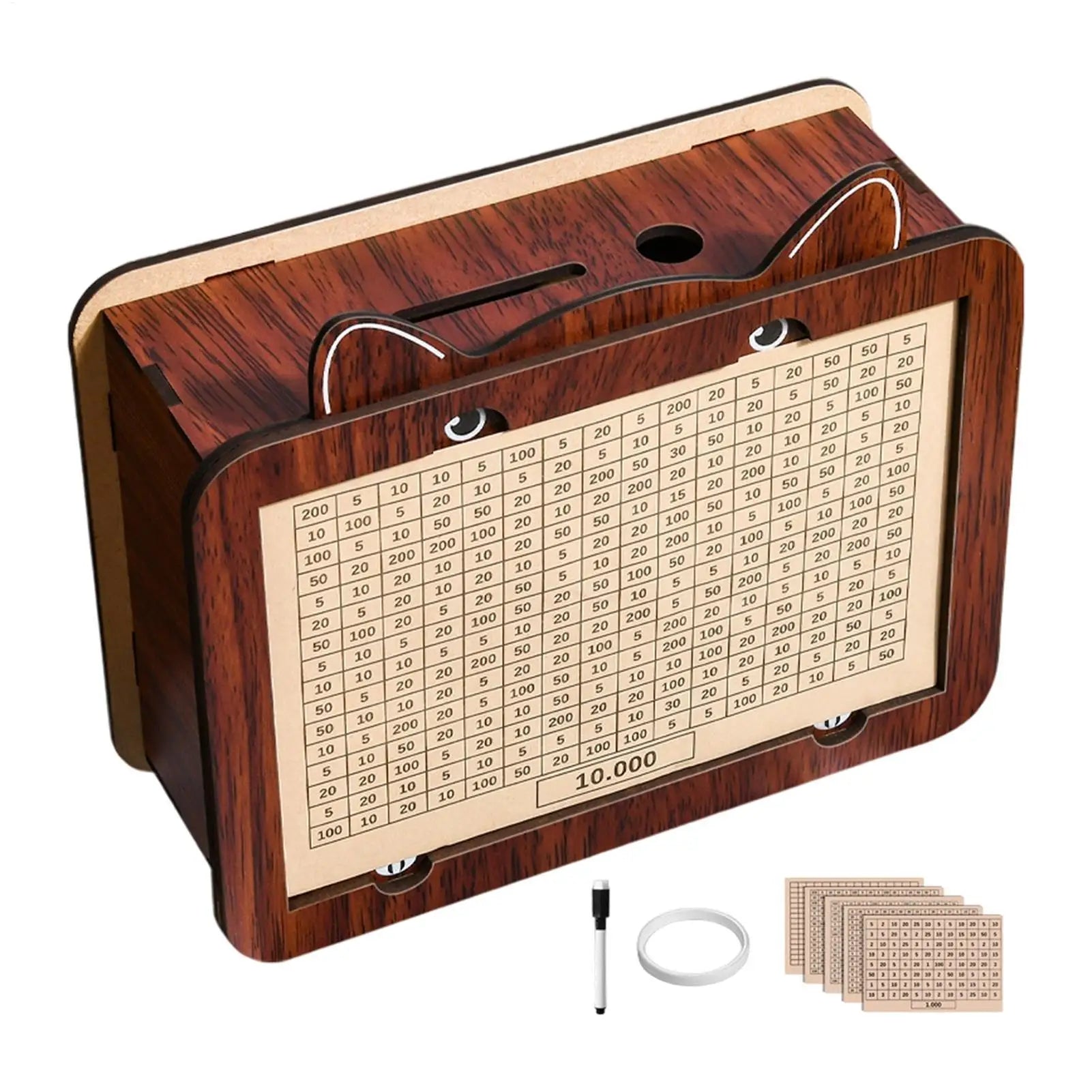 Retro Wooden Piggy Bank with Digital Counter | Money Box