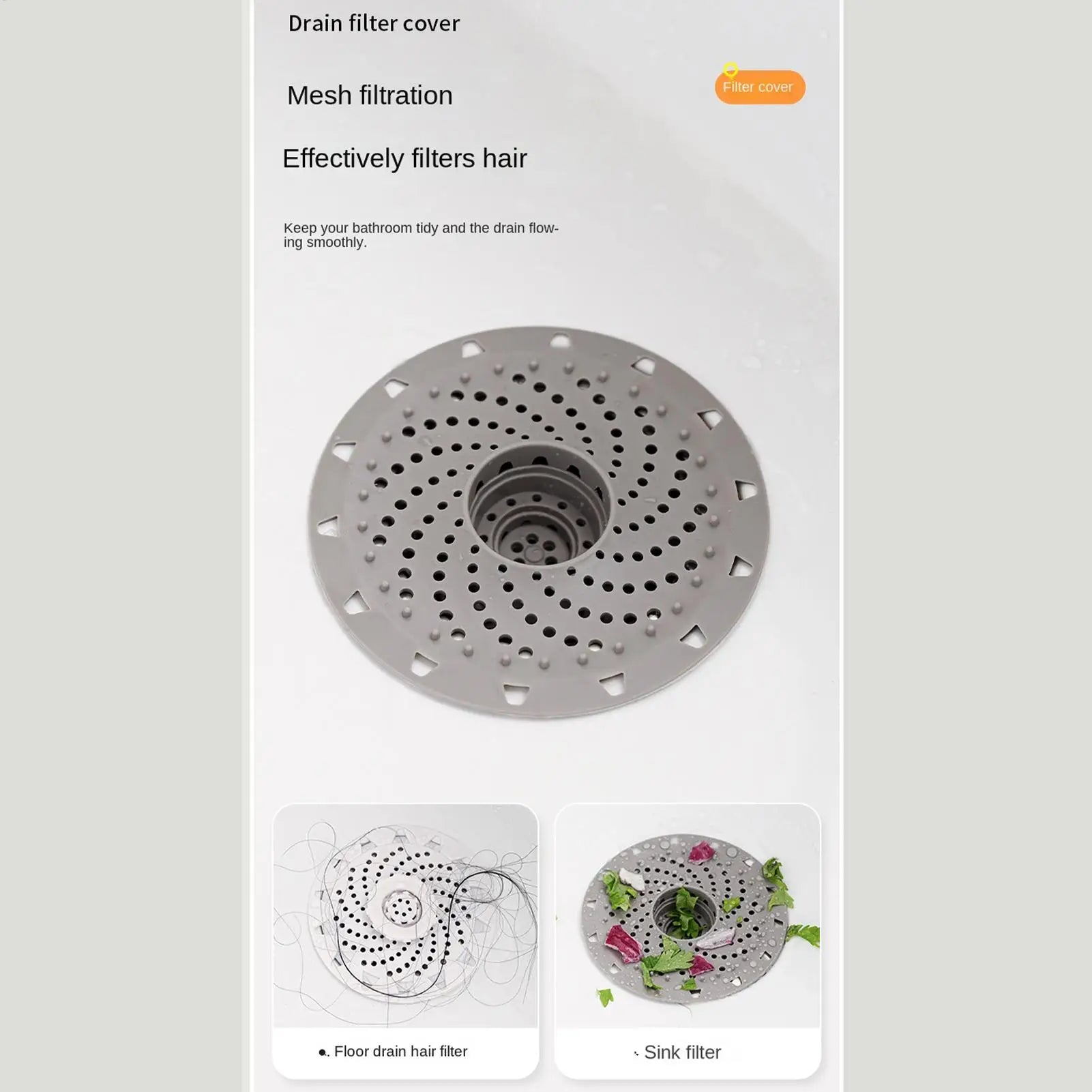 1PC Bathroom Hair Catcher Stopper Shower Floor Drain Cover Filter Deodorant Anti-clogging Kitchen Sink Plug Drain Strainer Oasis Select