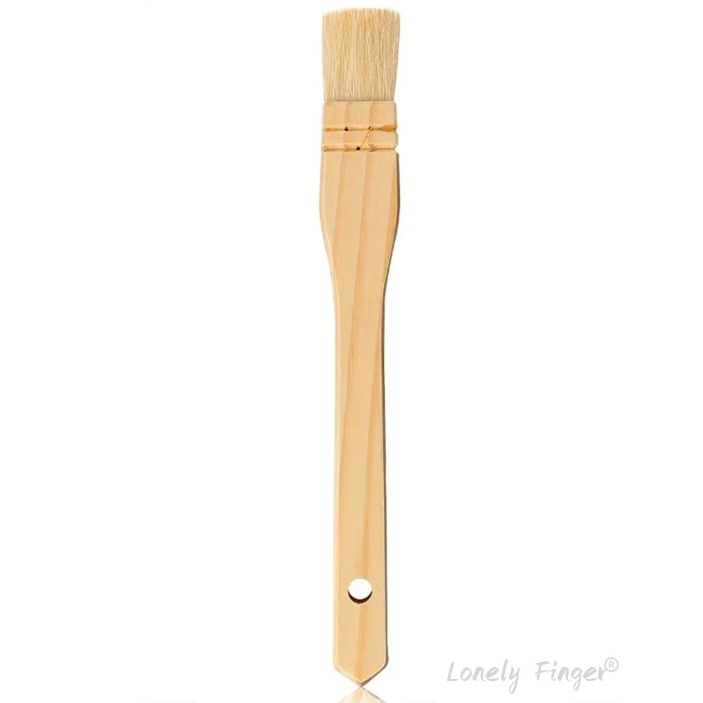 4Pcs Flat Hake Brushes Artist Painting Brushes Set Wool Bristles Wash Brush for Watercolor, Ceramic and Pottery Painting Oasis Select Small Wool Brush