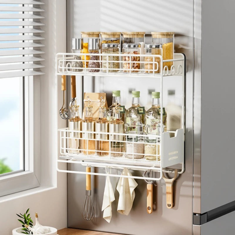 Kitchen, refrigerator rack, pullable refrigerator rack, washing machine hanger, magnetic seasoning, plastic wrap storage rack Oasis Select
