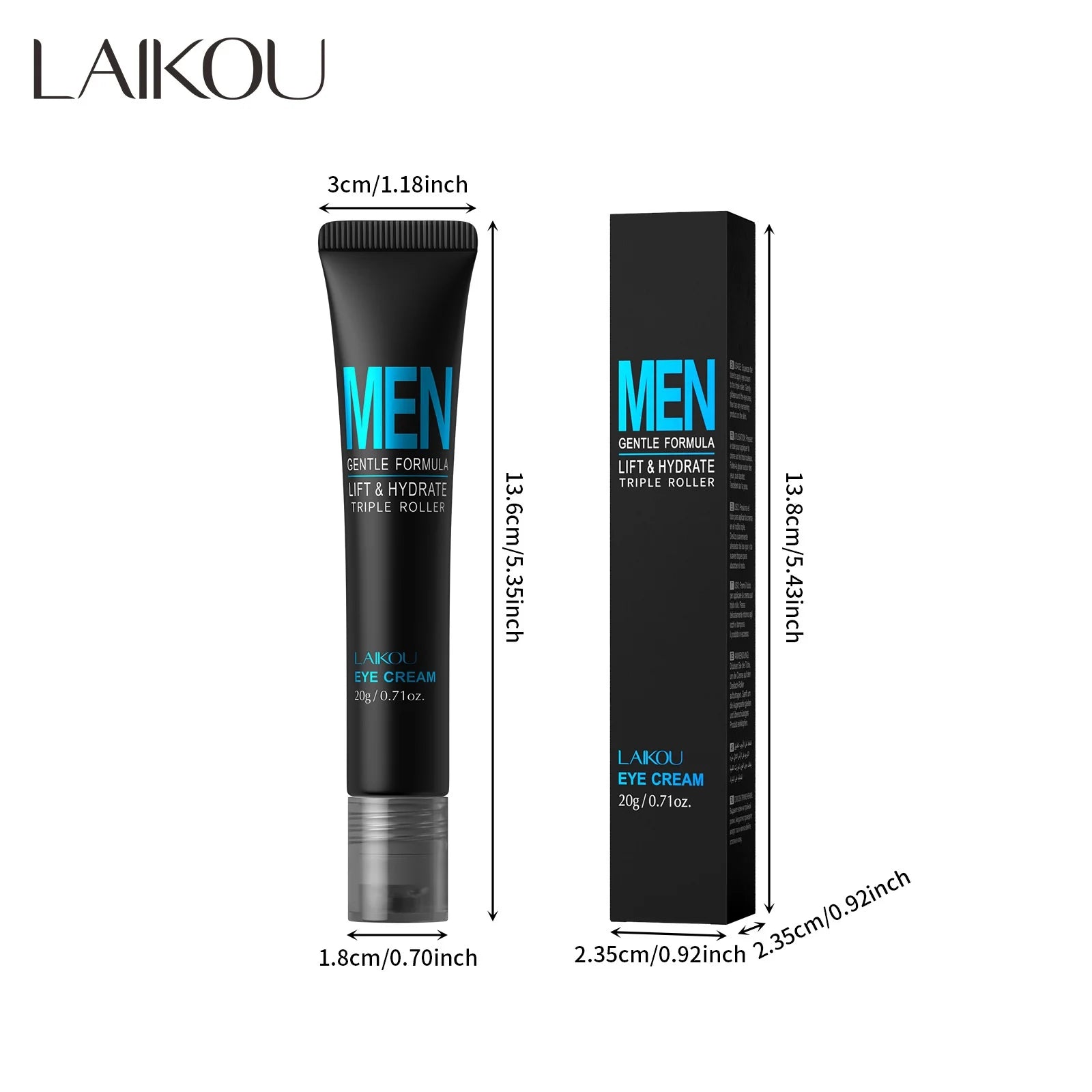 LAIKOU Men's Eye Cream 20g | 3D Roller Ball Hydrating & Firming