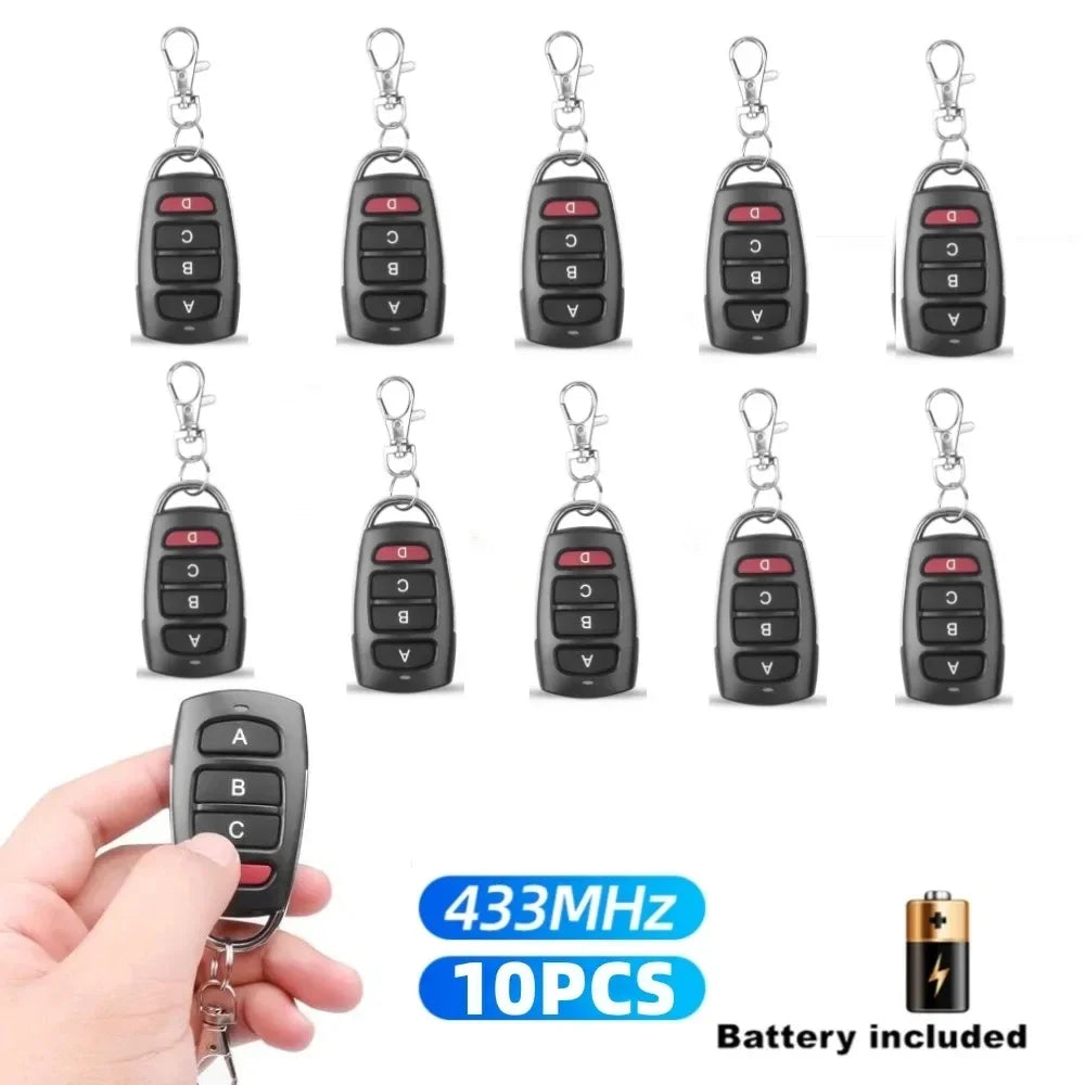 10/5pcs Wireless RF 433mhz Remote Control Copy Code Garage Door Gate Duplicator 433 Mhz Key Remote Opener Oasis Select 10PCS ABCD Key