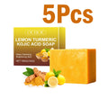 Lemon Turmeric Kojic Acid Soap Brightening Deeply Cleansing Glowing Body Rejuvenating Exfoliating Even Skin Tone Handmade Soap Oasis Select 5 x 100g boxed