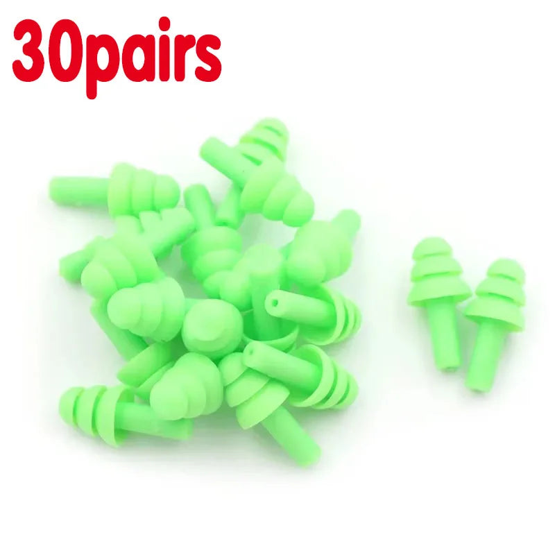 10/30 Pairs Silicone Ear Plugs Sound Insulation Ear Protector Anti Noise Snore Comfortable Sleeping Earplugs For Noise Reduction Oasis Select 30pairs Green