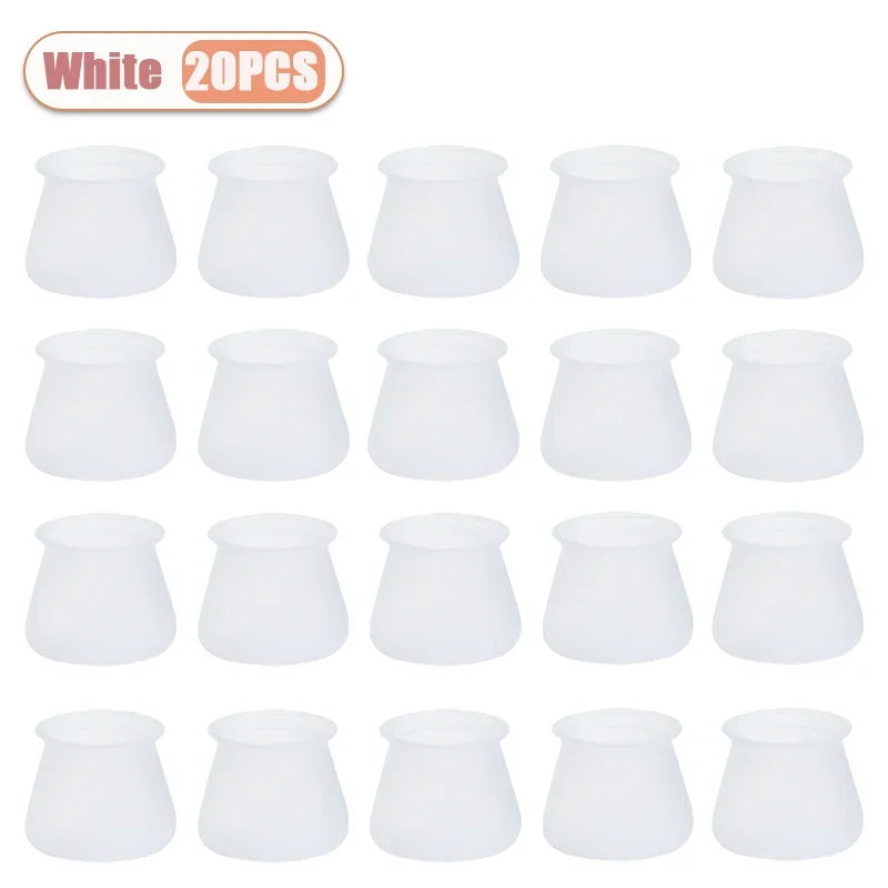 10-40PCS Silicone Chair Leg Caps Quiet Non Slip Floor Protectors for Wood Floors Furniture Leg Pads for Tables and Chairs Oasis Select White-20PCS 3-4cm
