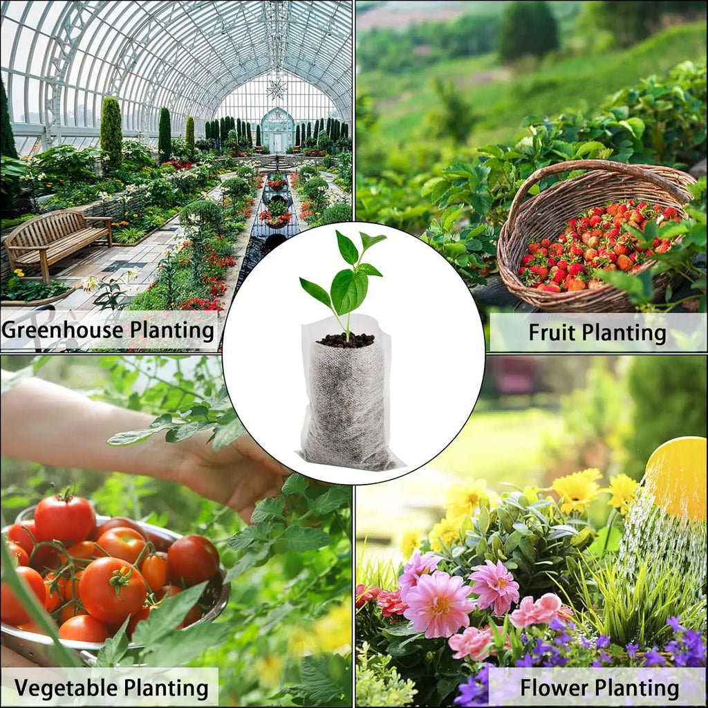 100-1000PCS Fabric Plant Seedling Bags for Vegetables Flowers Herbs and Plant Growth Eco Friendly Nursery Pots Gardening Bags Oasis Select