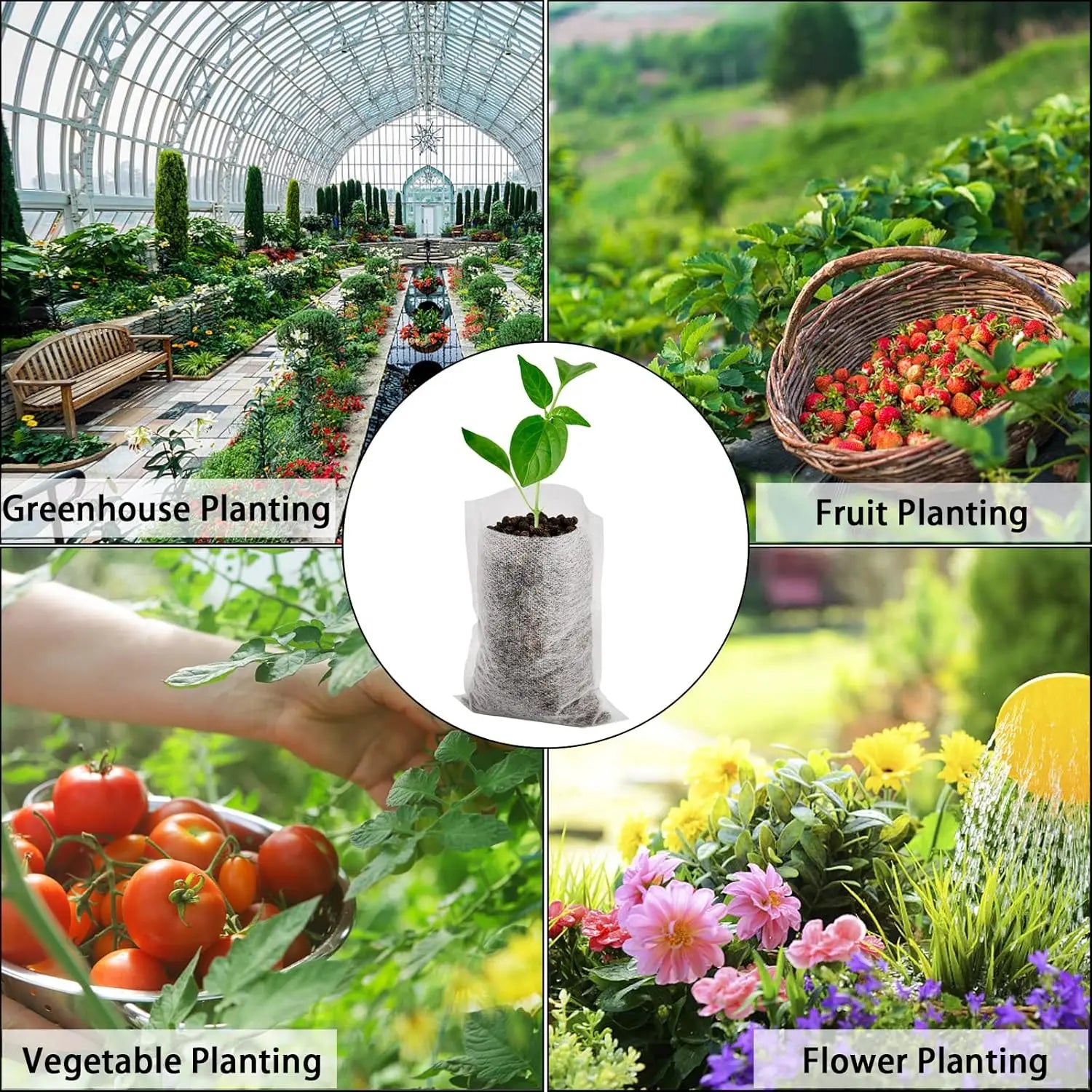 100-1000PCS Fabric Plant Seedling Bags for Vegetables Flowers Herbs and Plant Growth Eco Friendly Nursery Pots Gardening Bags Oasis Select