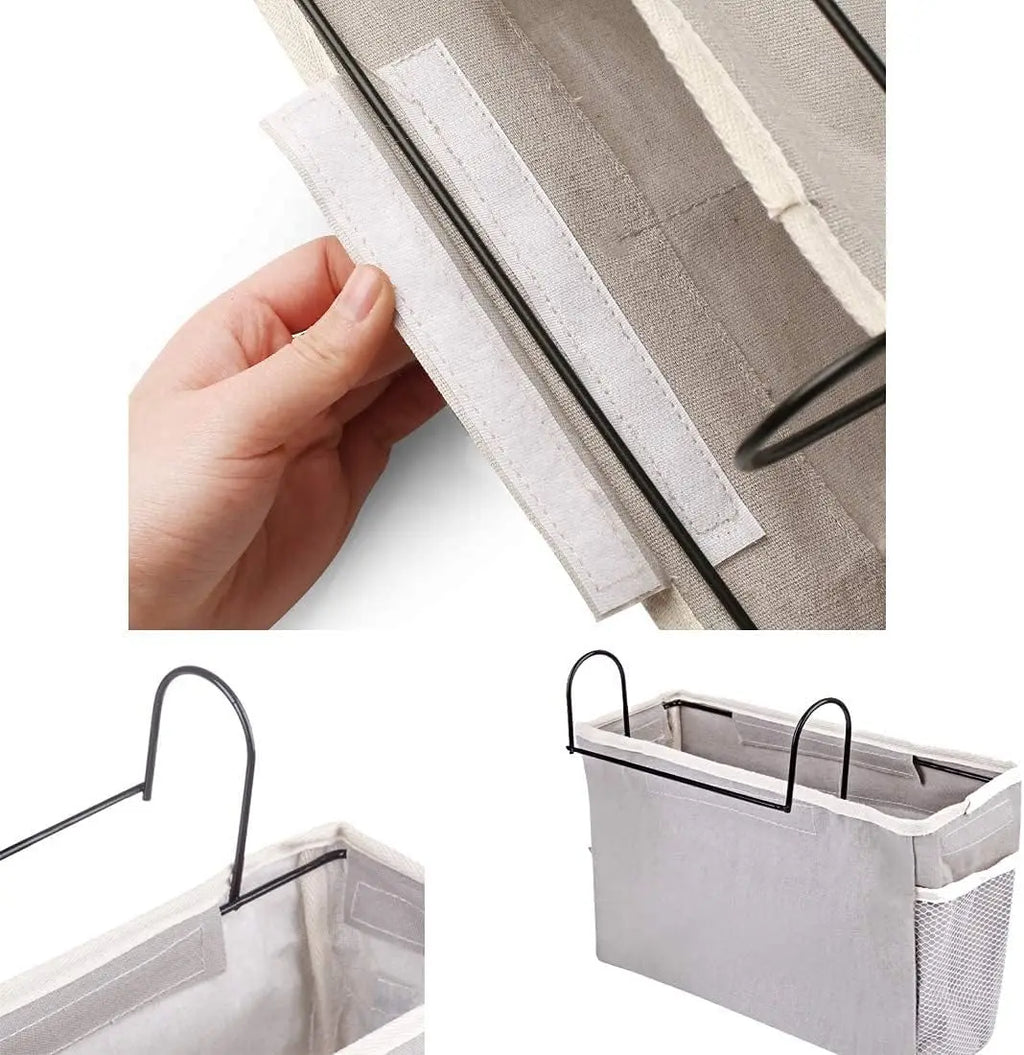 Student dorm storage basket hanging storage bag bedside storage rack wall-mounted storage basket for keys water cups charger etc Oasis Select