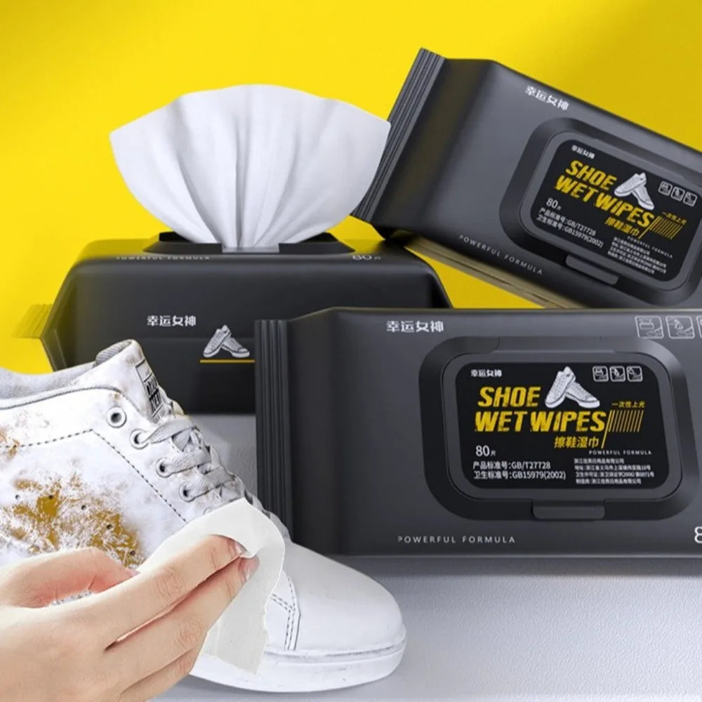 12/30/80PCS/Bag Disposable Shoe Sneaker Wipes Cleaner Detergent Care Wet Quick Wipes White Shoes Wipes Removes Dirt, Stains Oasis Select