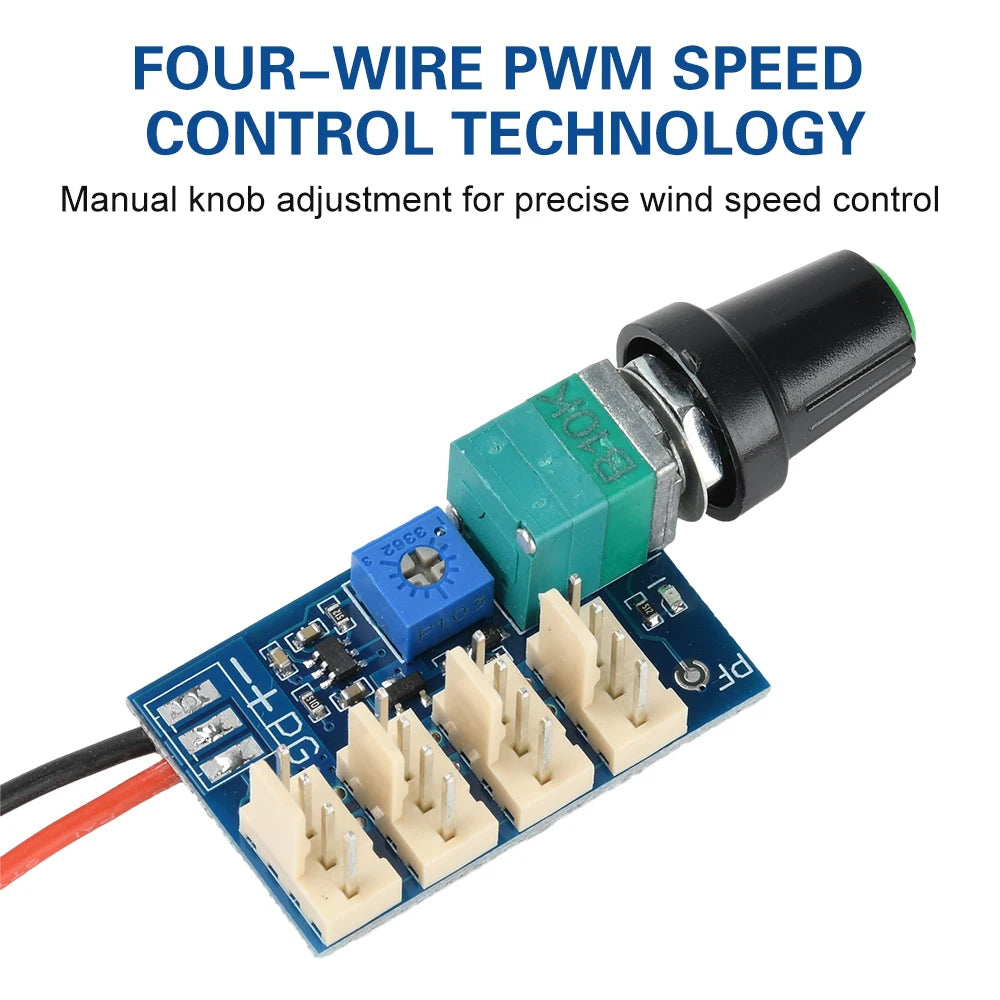 4-channel DC12V 3A 4-wire PWM Fan Controller With Manual Knob Adjustment And Switch 5V 25KHZ Fan Speed Controller Oasis Select