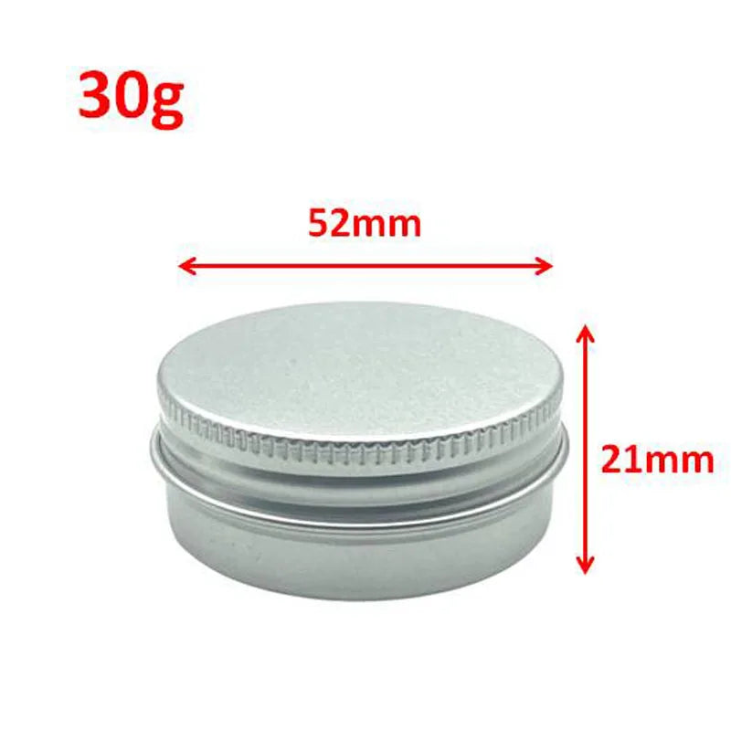 10Pcs 5g/10g/15g/20g/30g/50g Empty Silver Aluminum Tins Cans Screw Top Round Candle Spice Tins Cans with Screw Lid Containers Oasis Select 10pcs 30g