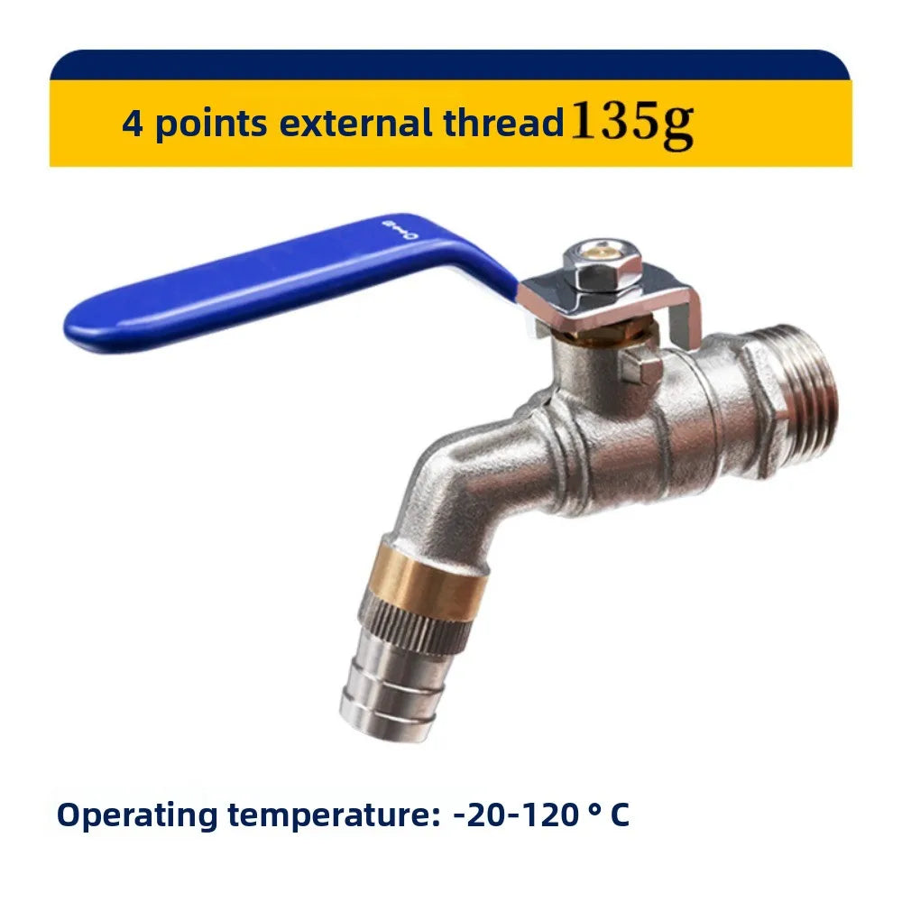 Blue Industrial and Home Irrigation Zinc Alloy Garden Bibcocks with Dual Nipple and Outdoor Balcony Faucet Bathroom Faucet Oasis Select DN15