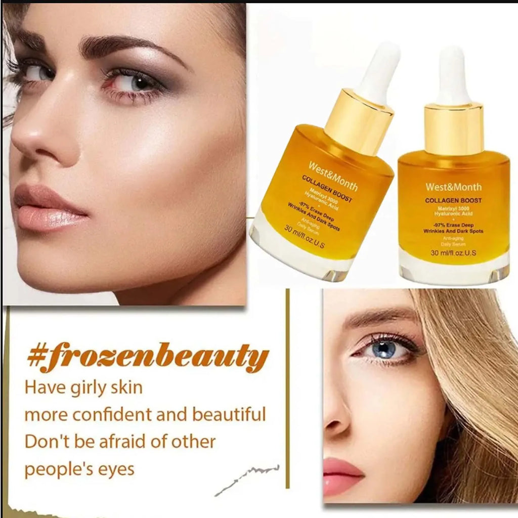 Collagen Face Serum Hydrating Tightening Smoothing Nourishing Brightening Face Skin Fade Fine Lines Anti-Aging Face Essence Oasis Select