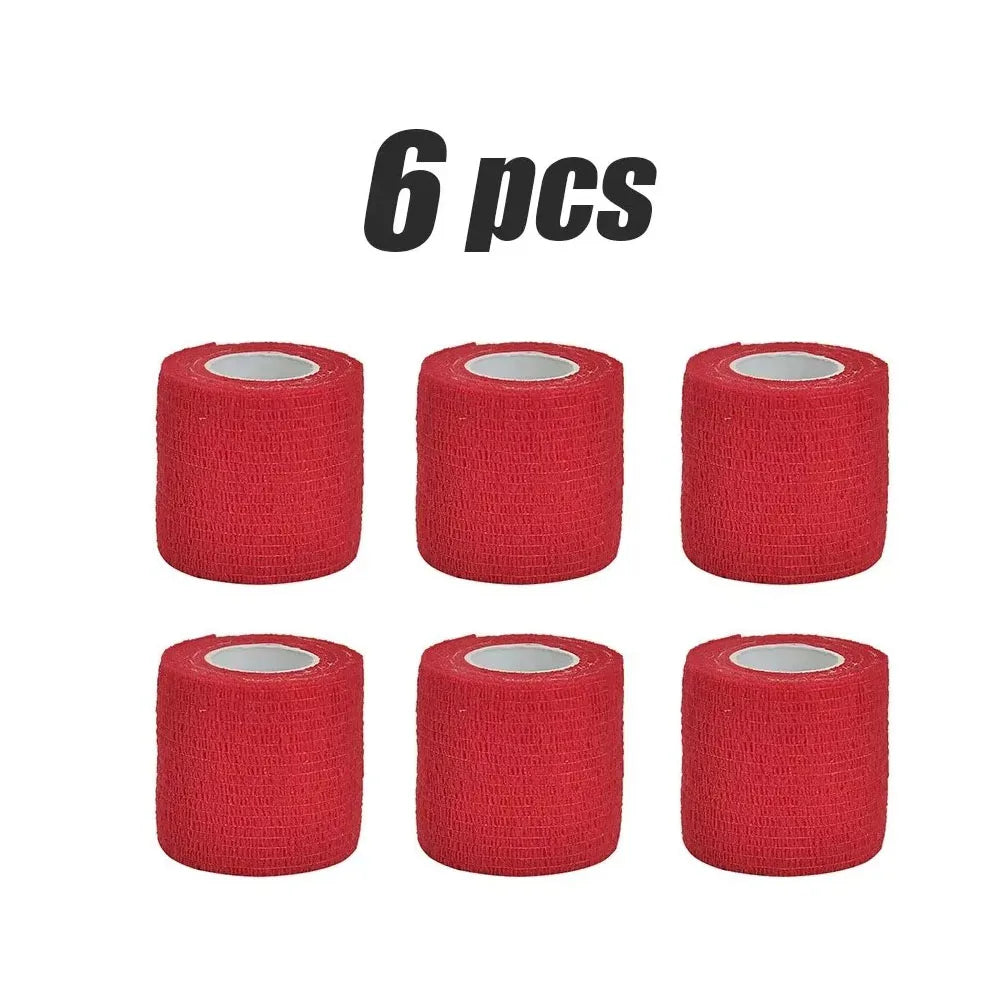 6pcs 5/7.5cm Hot SaleColorful Sport Self Adhesive Elastic Bandage Elastoplast For Knee Support Pads Finger Ankle Palm Shoulder Oasis Select 6pcs-red 7.5cmx4.8m