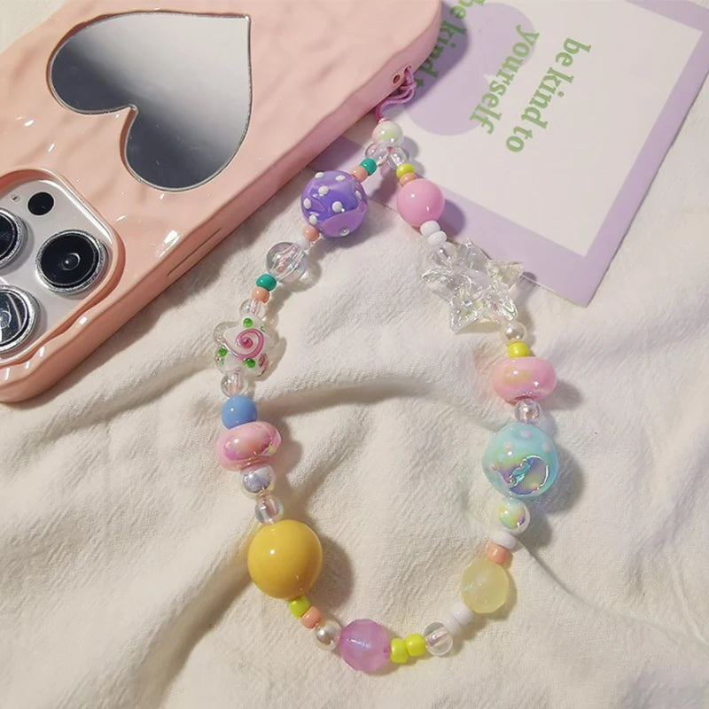 Graffiti Bead Star Bracelet Phone Wrist Lanyard & Key Strap