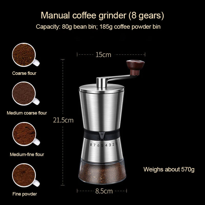 Manual Ceramic Coffee Grinder – Adjustable Hand Crank Mill