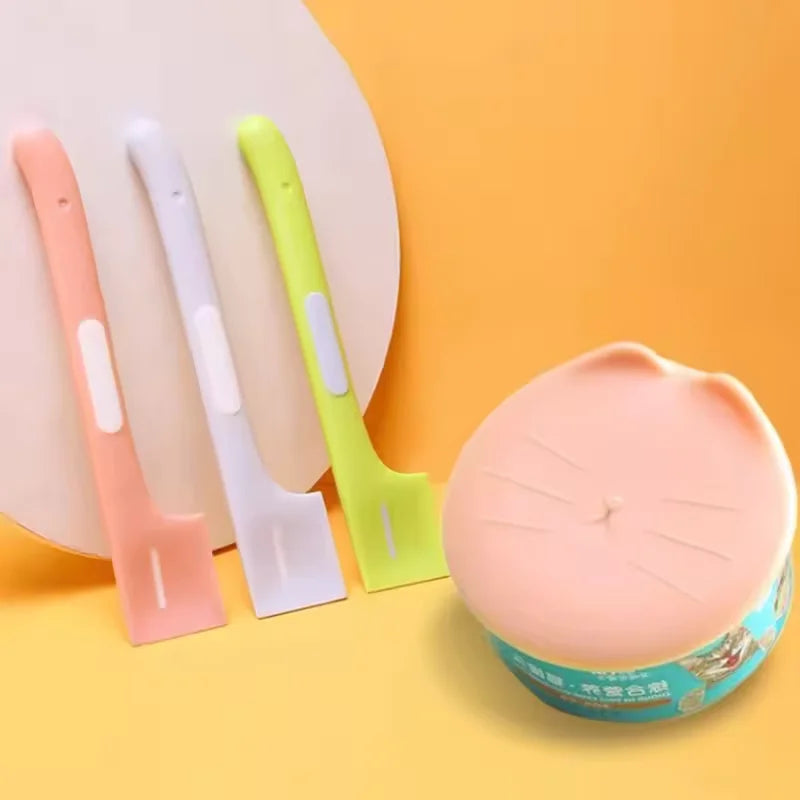 Pet food jar spoon and lid cat pattern element design suitable for wet food cans snacks easy to clean and convenient to use Oasis Select