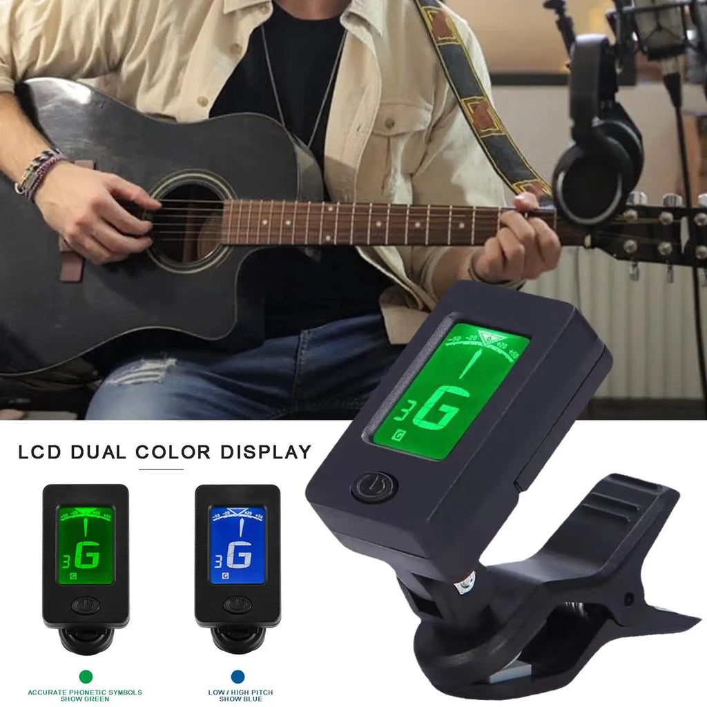 Professional Clip-On 360 Degree Acoustic Guitar Tuner LCD Screen Electric Digital Tuner For Acoustic Guitar Ukulele Accessories Oasis Select
