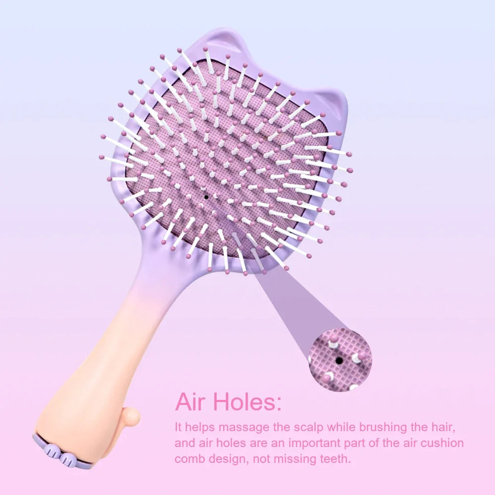 Cat Air Cushion Hairbrush – Detangling Scalp Massage Comb Air Cushion Hairbrush Oasis Select