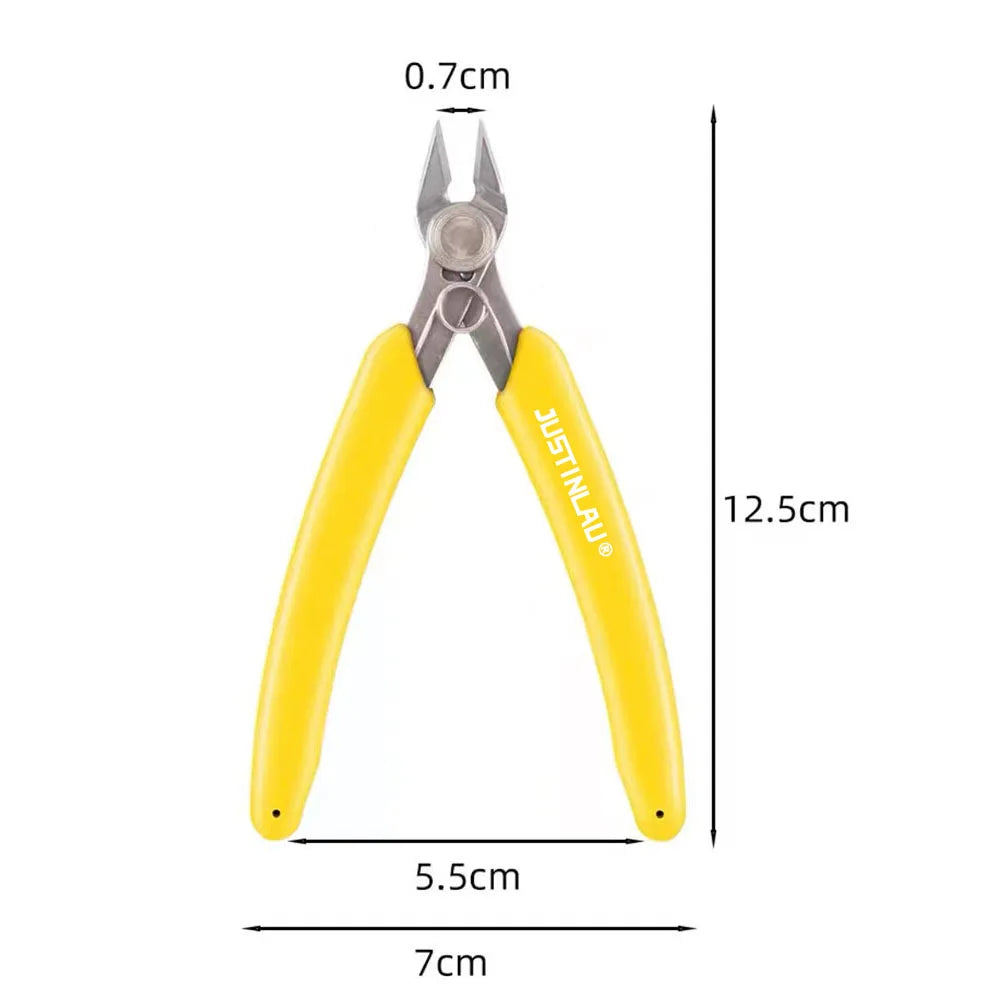Universal Stainless Steel Pliers DIY Electronic Diagonal Side Cutting Nippers Wire Cable Cutter 3D Printer Parts Hand Tools Oasis Select Yellow